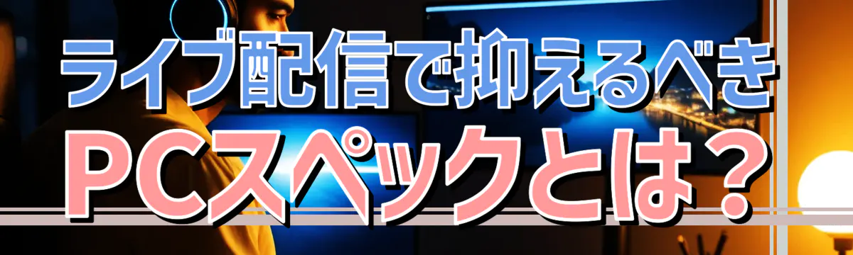 ライブ配信で抑えるべきPCスペックとは？