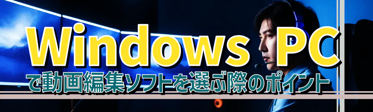 Windows PCで動画編集ソフトを選ぶ際のポイント 
