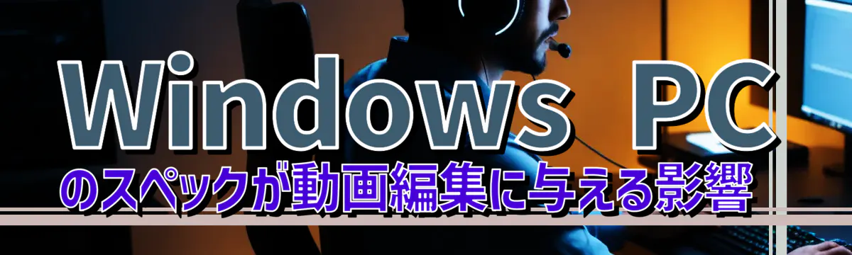 Windows PCのスペックが動画編集に与える影響 
