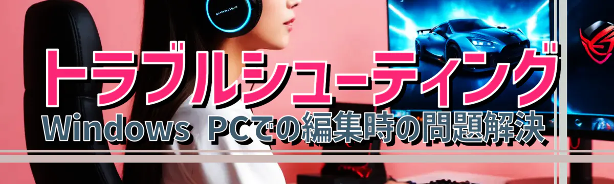 トラブルシューティング Windows PCでの編集時の問題解決 
