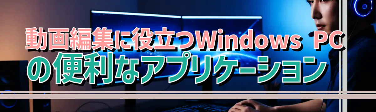 動画編集に役立つWindows PCの便利なアプリケーション 
