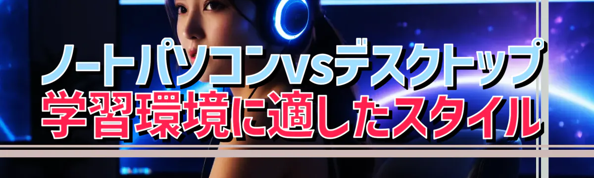 ノートパソコンvsデスクトップ 学習環境に適したスタイル
