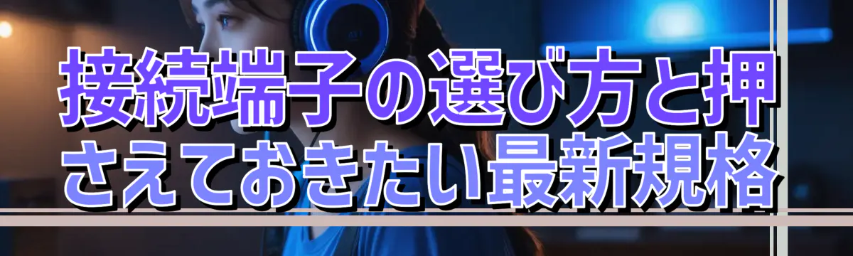 接続端子の選び方と押さえておきたい最新規格