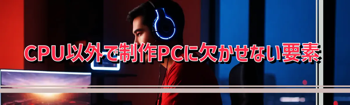 CPU以外で制作PCに欠かせない要素