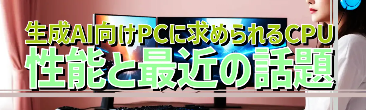 生成AI向けPCに求められるCPU性能と最近の話題
