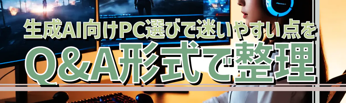 生成AI向けPC選びで迷いやすい点をQ&A形式で整理