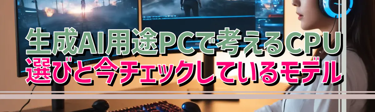 生成AI用途PCで考えるCPU選びと今チェックしているモデル
