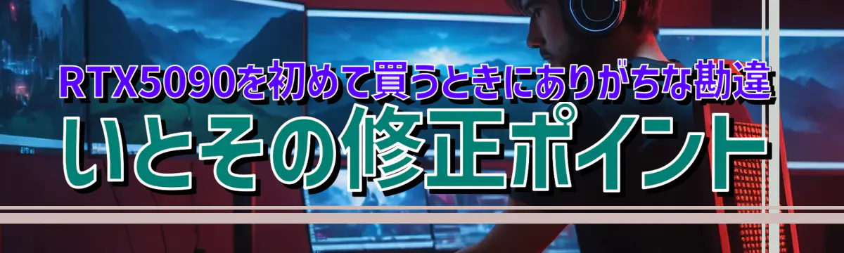 RTX5090を初めて買うときにありがちな勘違いとその修正ポイント