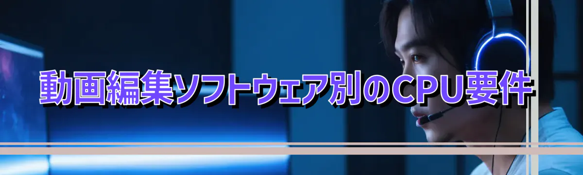 動画編集ソフトウェア別のCPU要件