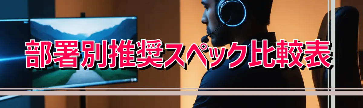 部署別推奨スペック比較表
