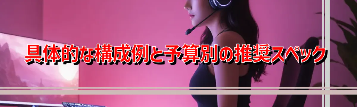 具体的な構成例と予算別の推奨スペック