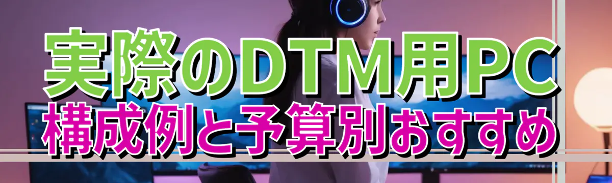 実際のDTM用PC構成例と予算別おすすめ