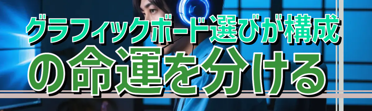 グラフィックボード選びが構成の命運を分ける