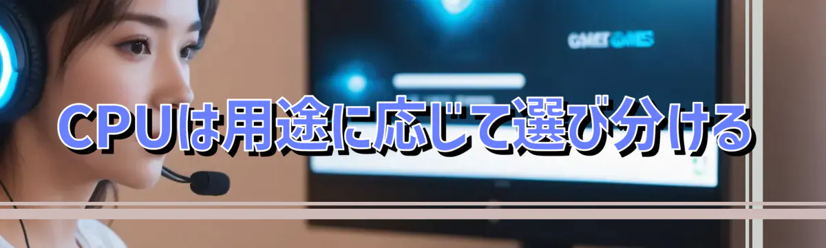 CPUは用途に応じて選び分ける