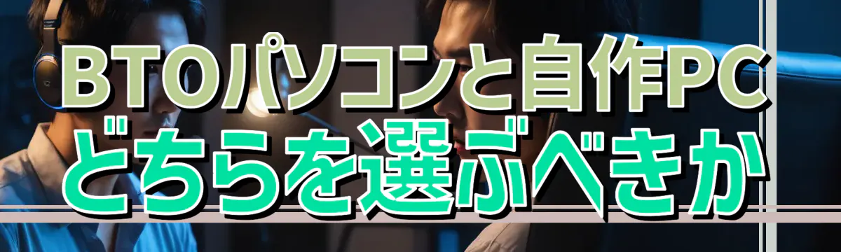 BTOパソコンと自作PCどちらを選ぶべきか