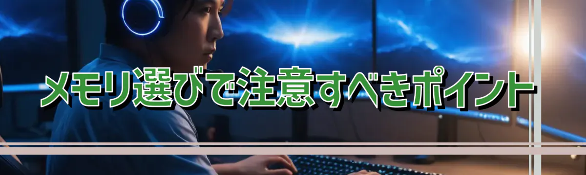 メモリ選びで注意すべきポイント