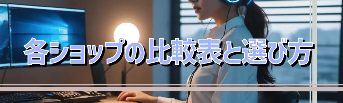 各ショップの比較表と選び方