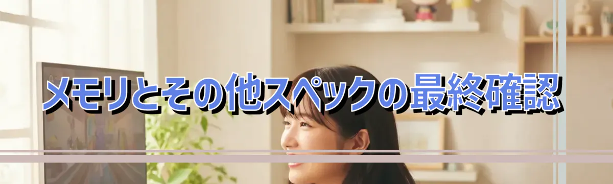 メモリとその他スペックの最終確認