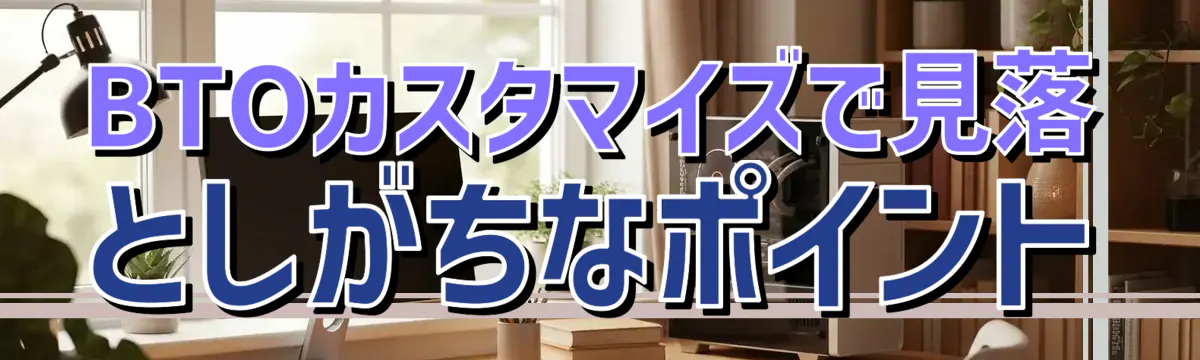 BTOカスタマイズで見落としがちなポイント
