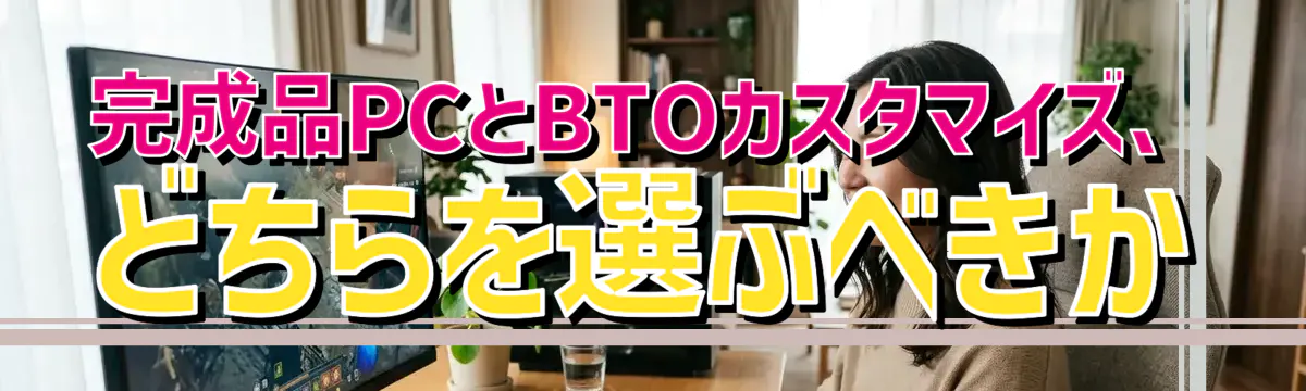完成品PCとBTOカスタマイズ、どちらを選ぶべきか
