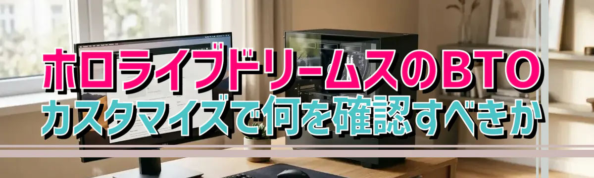 ホロライブドリームスのBTOカスタマイズで何を確認すべきか